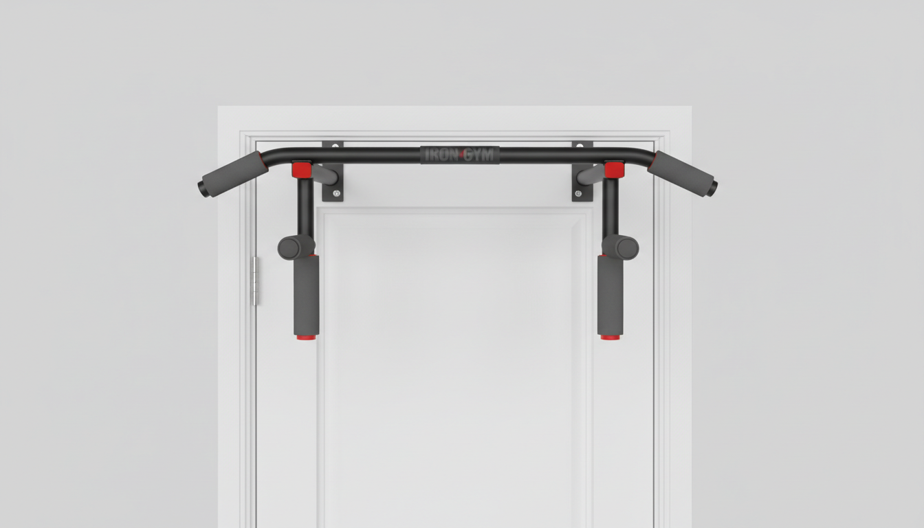 Iron Gym Pull-Up Bar doorway home gym equipment, no-screw mounted